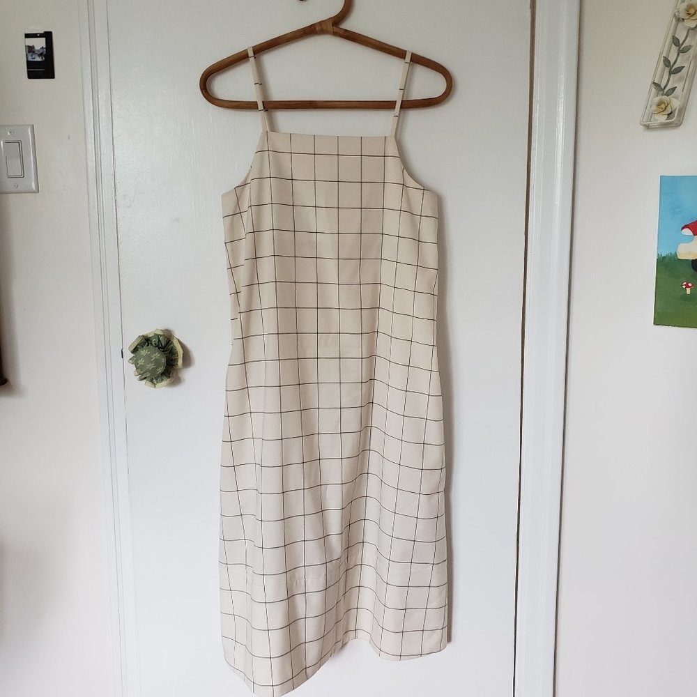 Oak + Fort Windowpane Midi Dress